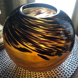 Amber Globe Vase - 8”